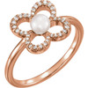Shop 14 Karat Rose Gold Freshwater Pearl and 00.17 Carat Diamond Ring