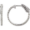 Buy 14 Karat White Gold 0.50 Carat Diamond Inside Outside Hoop Earrings