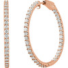 Buy 14 Karat Rose Gold 5 Carat Diamond Inside Outside Hoop Earrings