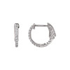 Platinum 0.25 Carat Diamond Inside Outside Hoop Earrings