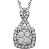 14 Karat White Gold 0.75 Carat Halo Style Diamond 18 inch Necklace