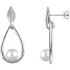 14 Karat White Gold 6mm Freshwater Pearl Earrings