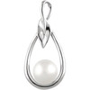 14 Karat White Gold Freshwater Pearl Pendant