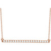 14 Karat Rose Gold 00.17 Carat Diamond Bar 16 inch Necklace