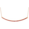 14 Karat Rose Gold Pink Sapphire Bar 16 inch Necklace