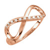 14 Karat Rose Gold .05 Carat Diamond Infinity Inspired Ring