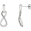14 Karat White Gold 0.10 Carat Diamond Ifinity Inspired Earrings