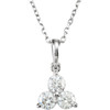 Shop 14 Karat White Gold 0.50 Carat Diamond 3 Stone 18 inch Necklace