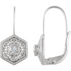 Diamond Earrings in 14 Karat White Gold .06 Carat Diamond Filigree Earrings