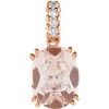 14 Karat Rose Gold Morganite and .04 Carat Diamond Pendant