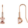 14 Karat Rose Gold Morganite and .05 Carat Diamond Earrings