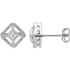 14 Karat White Gold .075 Carat Diamond Filigree Earrings
