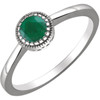 14 Karat White Gold Emerald May Birthstone Ring