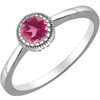 14 Karat White Gold Pink Tourmaline OCaratober Birthstone Ring