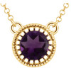 14 Karat Yellow Gold Amethyst  inchFebruary inch 18 inch Birthstone Necklace