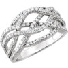 14 Karat White Gold 0.75 Carat Diamond Criss Cross Ring