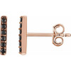 14 Karat Rose Gold 0.10 Carat Black Diamond Bar Earrings