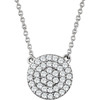 14 Karat White Gold 0.33 Carat Diamond Cluster 16 inch Necklace