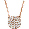 14 Karat Rose Gold 0.33 Carat Diamond Cluster 16 inch Necklace