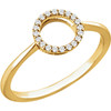 14 Karat Yellow Gold 0.10 Carat Diamond Circle Ring