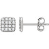Buy 14 Karat White Gold 0.20 Carat Diamond Square Cluster Earrings