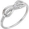 Buy 14 Karat White Gold 0.10 Carat Diamond Infinity Inspired Knot Ring