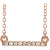 Buy 14 Karat Rose Gold .07 Carat Petite Diamond Bar 16 inch Necklace