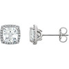 Shop 14 Karat White Gold White Sapphire and 0.12 Carat Diamond Earrings