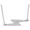14 Karat White Gold 0.12 Carat Diamond Lightning Bolt 16 inch Necklace