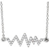 14 Karat White Gold 00.17 Carat Diamond Heartbeat 16 inch Necklace