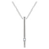 Genuine  14 Karat White Gold .015 Carat Diamond Bar 16 inch Necklace