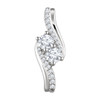 14 Karat White Gold 0.60 Carat Diamond Two Stone Pendant
