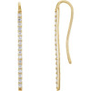 14 Karat Yellow Gold 0.33 Carat Diamond Bar Earrings