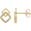 14 Karat Yellow Gold 0.10 Carat Diamond Geometric Earrings