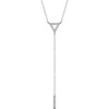 Genuine Diamond Necklace in 14 Karat Genuine Gold 00.17 Carat Diamond Triangle and Bar Y 16 inch Necklace