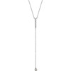 Genuine  14 Karat White Gold 0.12 Carat Diamond Bar Y 16 inch Necklace