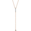 14 Karat Rose Gold 0.12 Carat Diamond Bar Y 16 inch Necklace