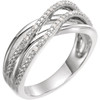 14 Karat White Gold .06 Carat Diamond Criss Cross Ring