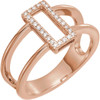 14 Karat Rose Gold .10 Carat Geometric Diamond Ring