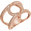14 Karat Rose Gold 0.25 Carat Round Geometric Diamond Ring