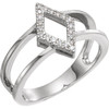 Shop 14 Karat White Gold .10 Carat Geometric Diamond Ring