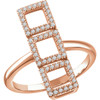 Shop 14 Karat Rose Gold 0.25 Carat Diamond Triple Square Ring