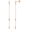14 Karat Rose Gold 0.10 Carat Diamond Chain Earrings