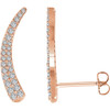 14 Karat Rose Gold 0.40 Carat Diamond Ear Climbers