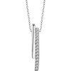 14 Karat White Gold 0.20 Carat Diamond 16 Bar Necklace
