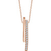 14 Karat Rose Gold 0.20 Carat Diamond 16 Bar Necklace