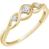 14 Karat Yellow Gold .08 Carat Diamond Freeform Ring