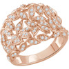 Buy 14 Karat Rose Gold 0.50 Carat Diamond Leaf Ring