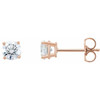 14 Karat Rose Gold 2.00 Carat Lab Grown Diamond Stud Earrings