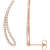 14 Karat Rose Gold 0.25 Carat Diamond Ear Climbers